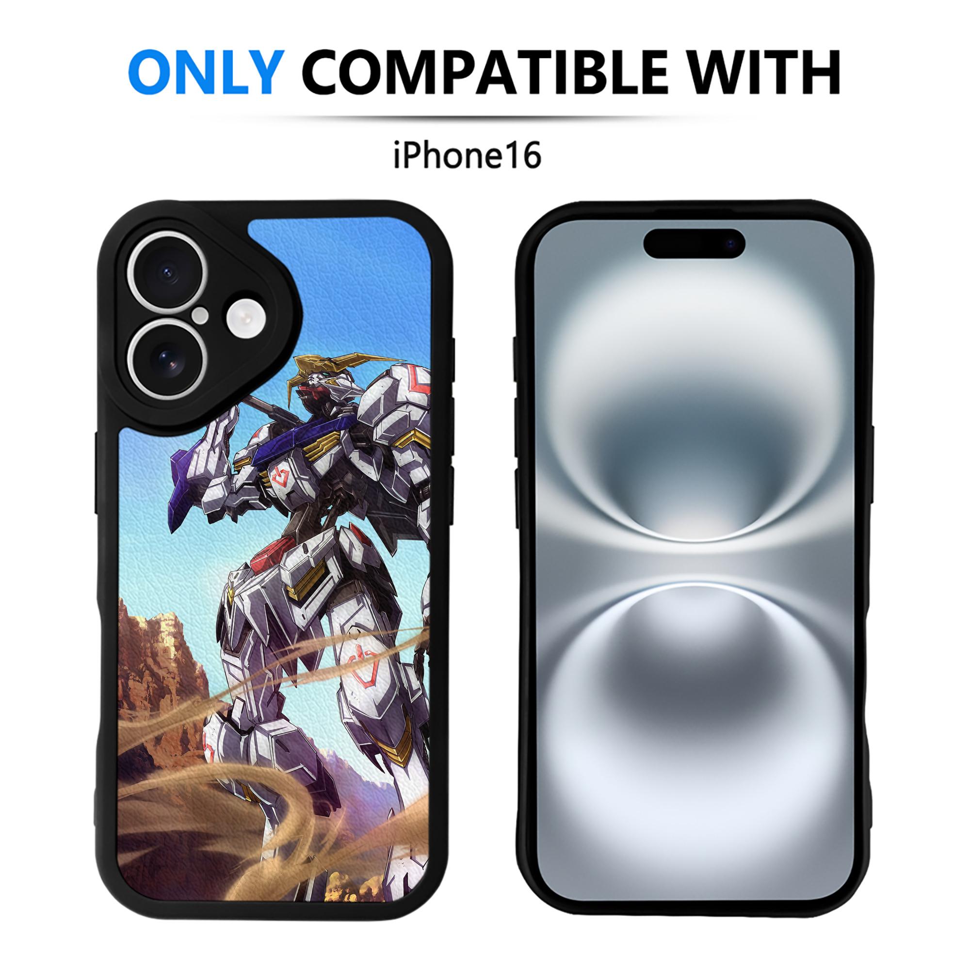 （画像用） 機動戦士ガンダム Mobile Suit Gundam 【iPhone 16シリーズ対応】シリコンスマホケース（レザー調） 材質：シリコン